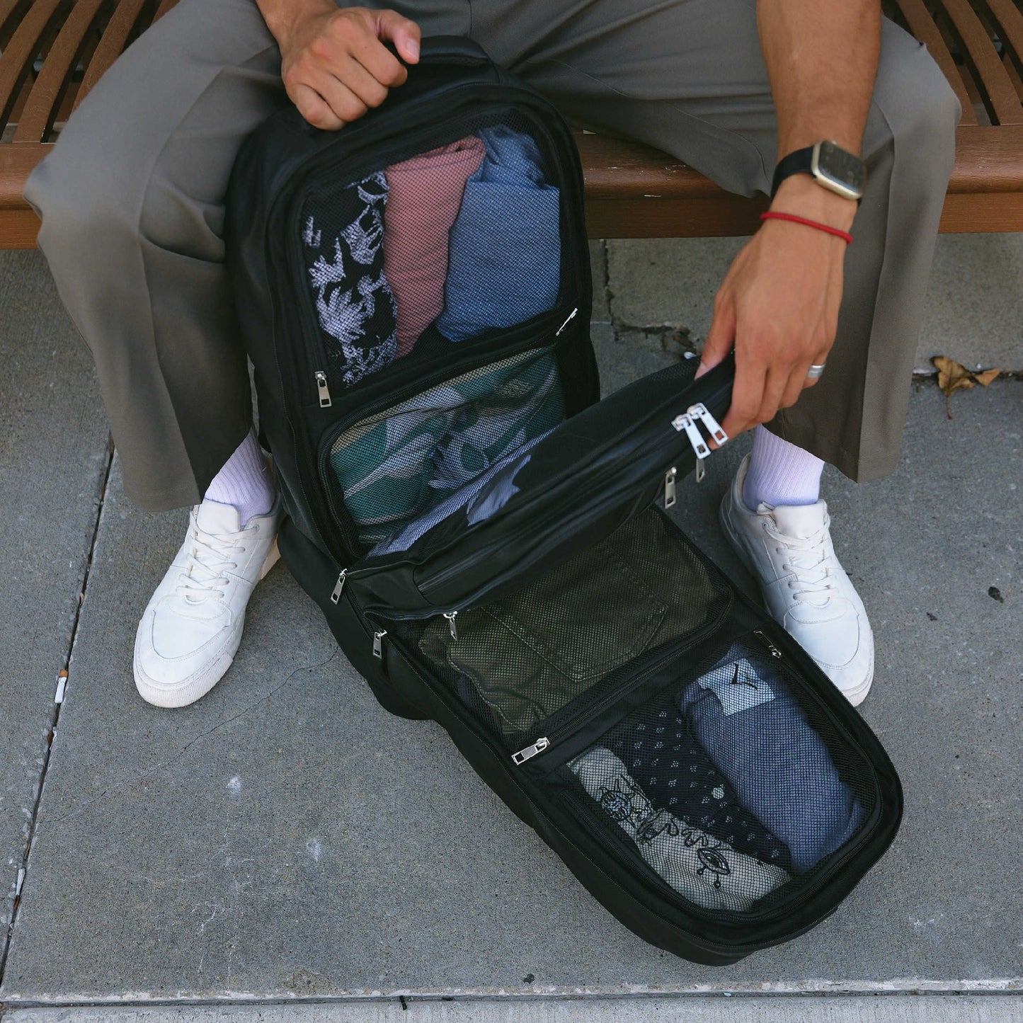 Black Leather Carry On Backpack - Patented Multi-Function Design - 3 Styles - as seen in GQ and Forbes