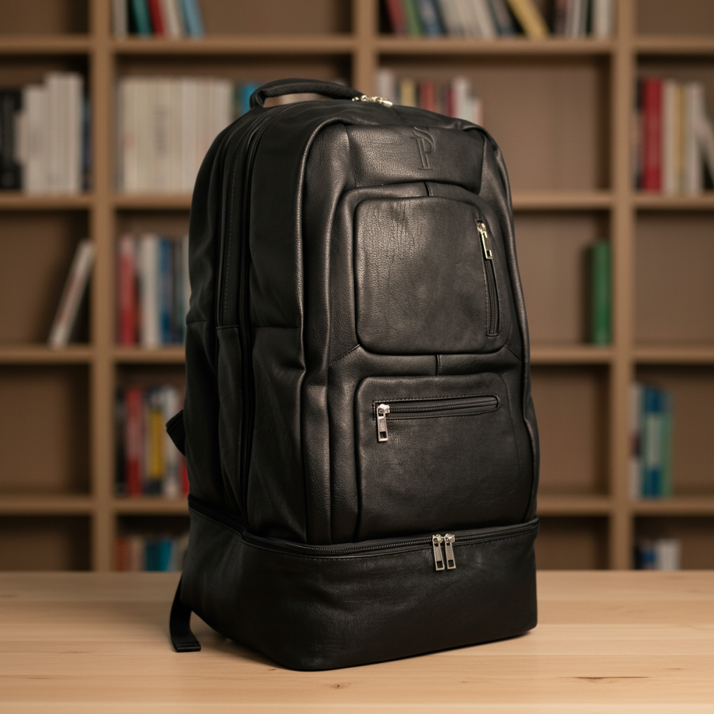 Black Leather Carry On Backpack - Patented Multi-Function Design - 3 Styles - as seen in GQ and Forbes
