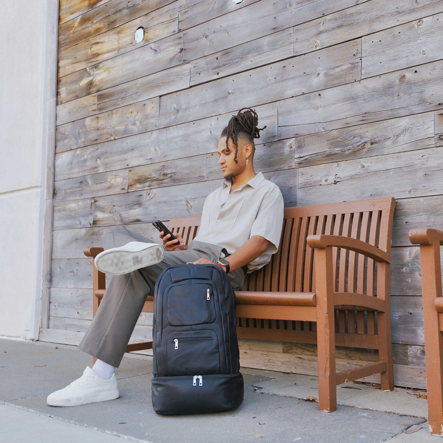 Black Leather Carry On Backpack - Patented Multi-Function Design - 3 Styles - as seen in GQ and Forbes