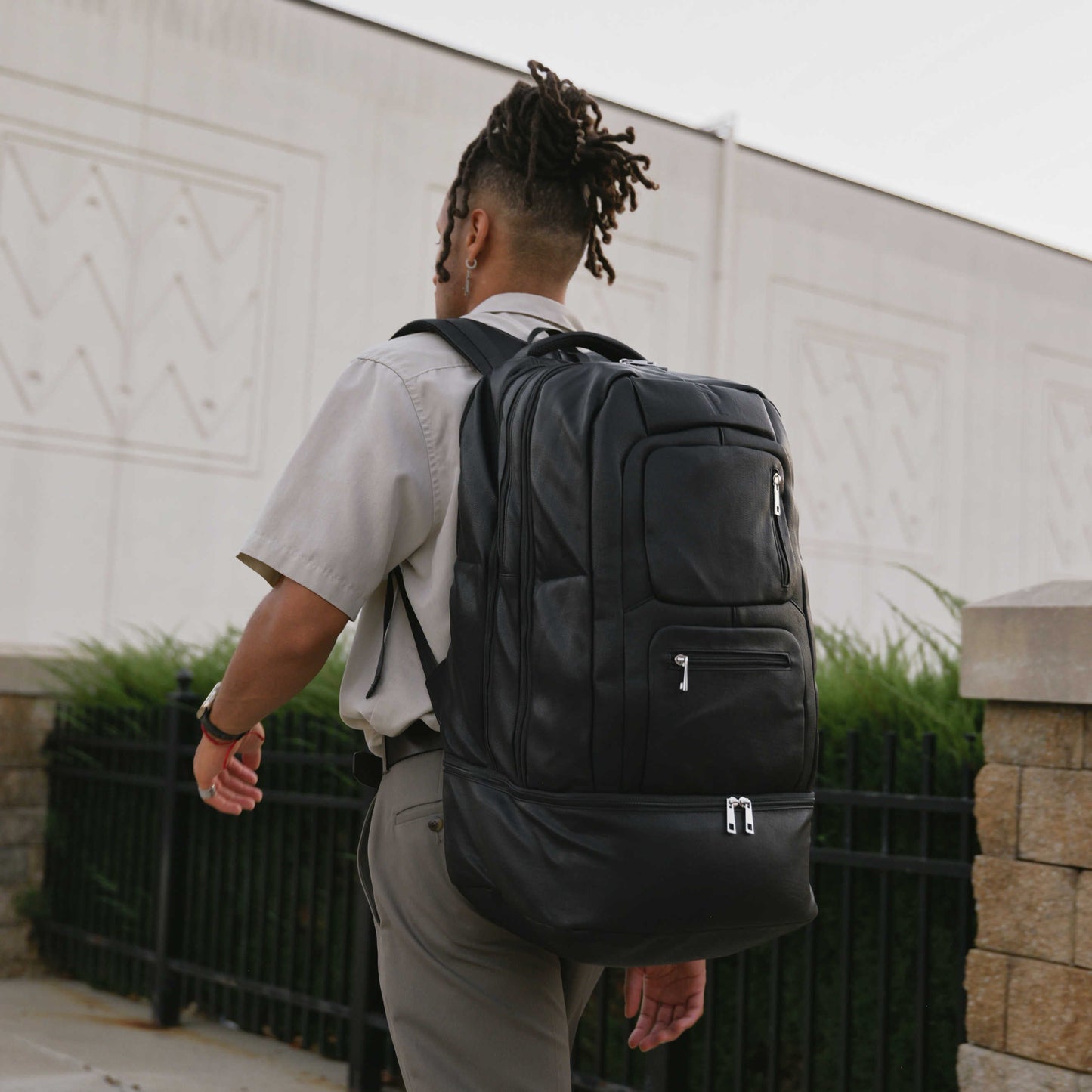 Black Leather Carry On Backpack - Patented Multi-Function Design - 3 Styles - as seen in GQ and Forbes