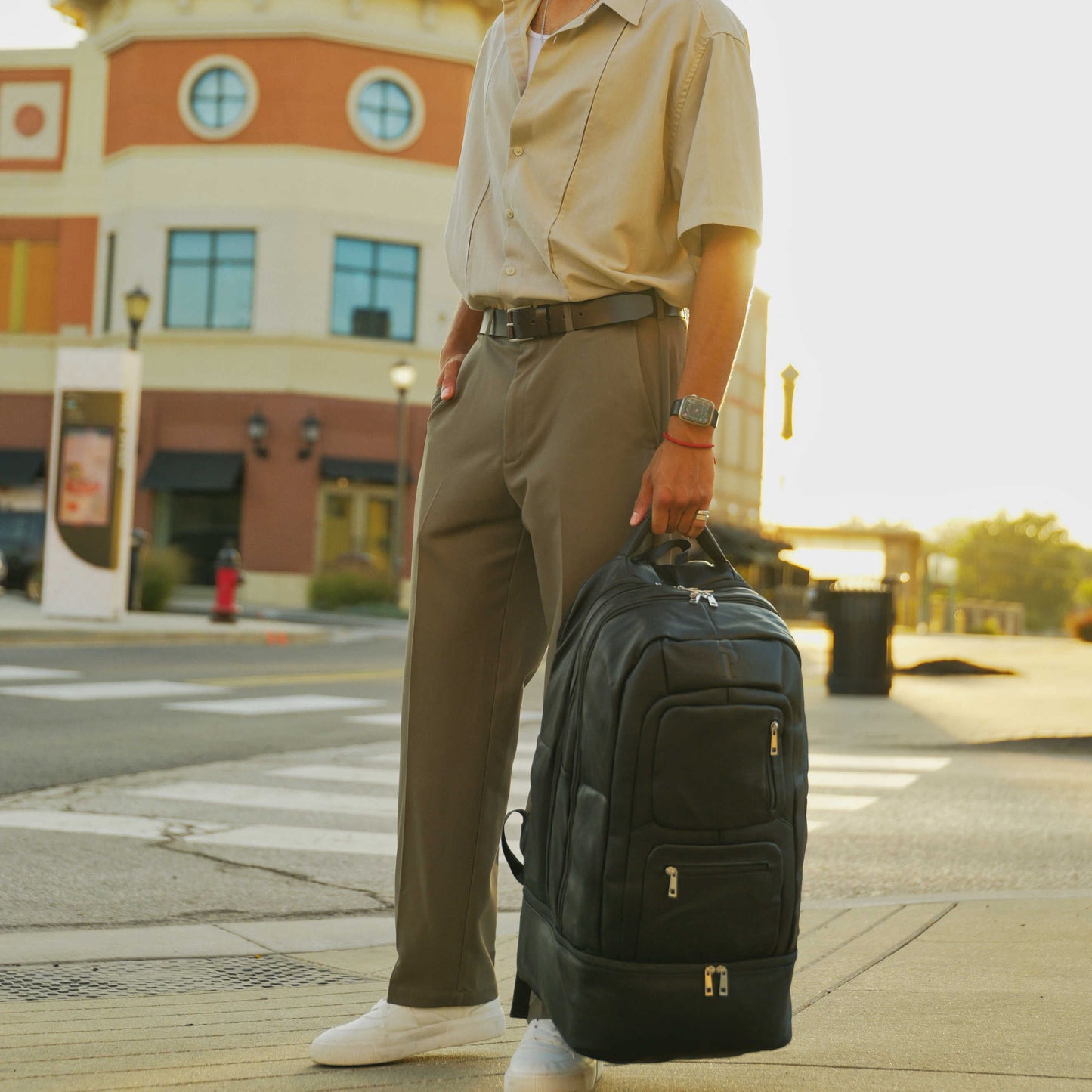Black Leather Carry On Backpack - Patented Multi-Function Design - 3 Styles - as seen in GQ and Forbes