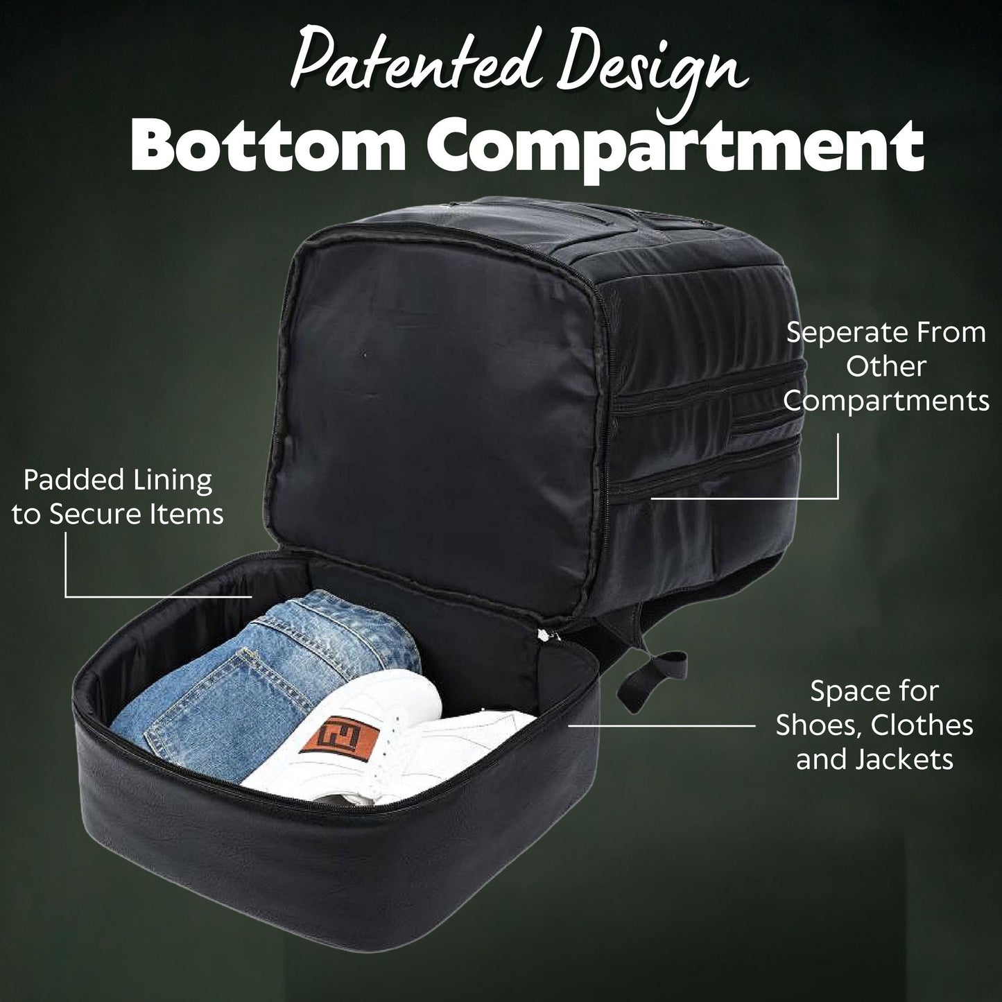 Black Leather Carry On Backpack - Patented Multi-Function Design - 3 Styles - as seen in GQ and Forbes