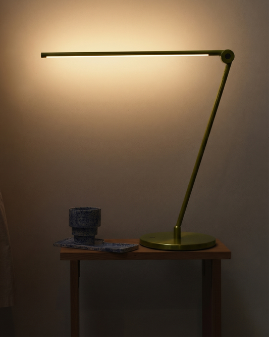 Clean Minimalist LED Lamp - Fully Adjustable - In Black, Brass, and Green
