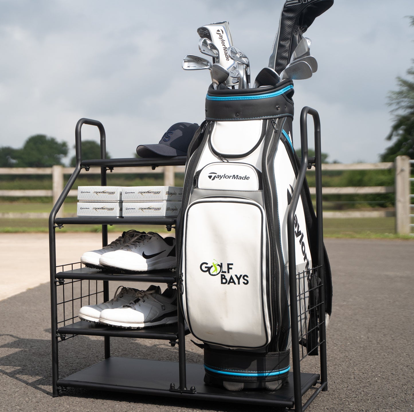 GolfBays Single Bag Display Storage Organiser - Keep your Golf Gear under control