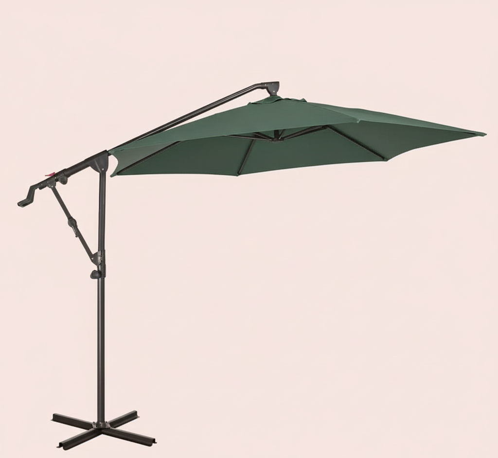 10 ft Cantilever Patio Umbrella with Crank – Four Colors