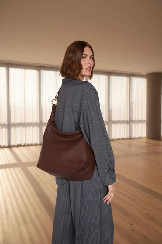 The Hobo Ring Bag - Italian Made in 7 Colors - Switch from Shoulder to Crossbody