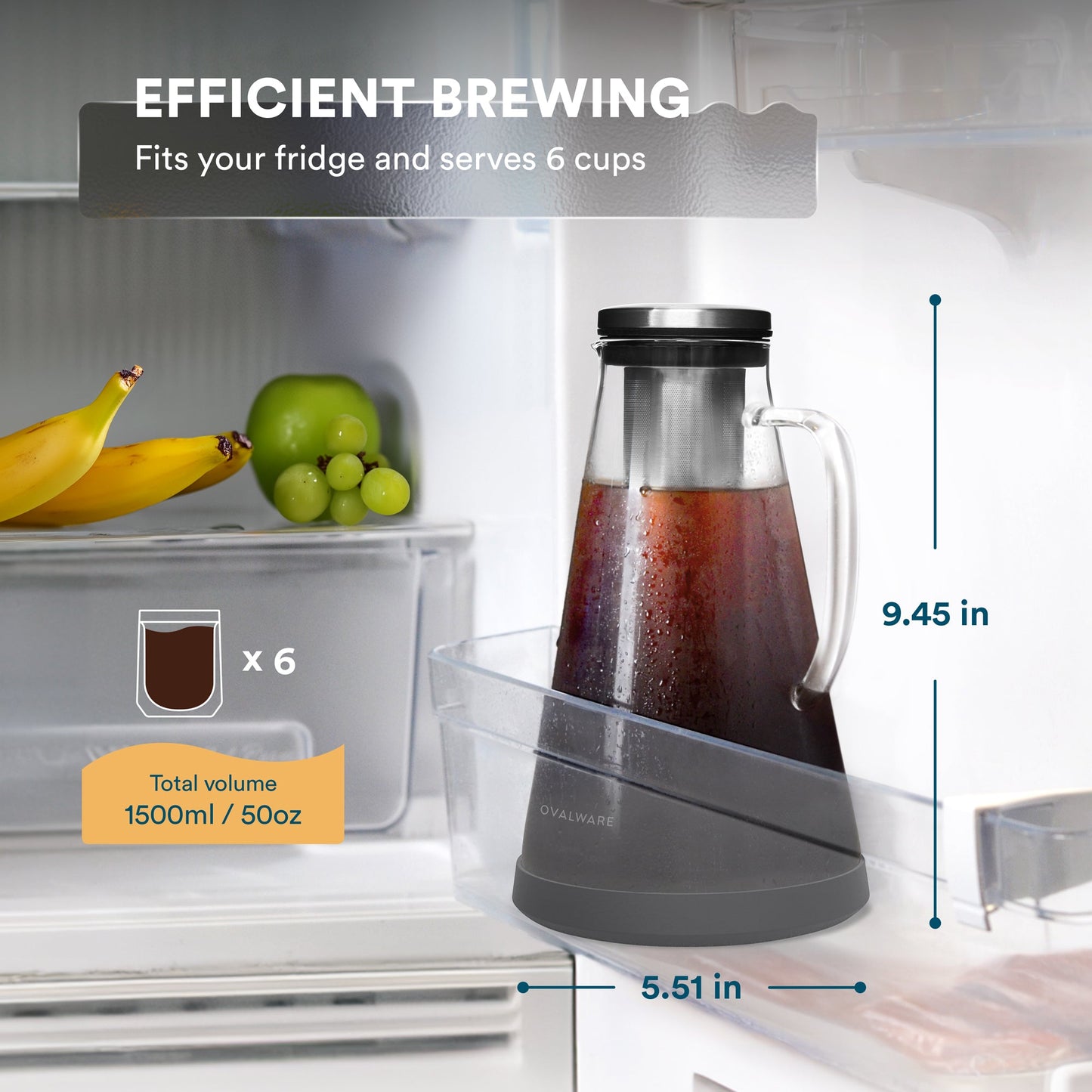 Cold Brew Maker - Convenient, Environmental, Perfect Flavor - 2 sizes to fit your fridge.