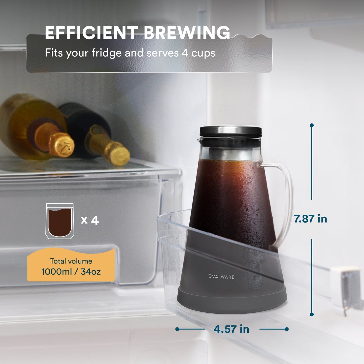 Cold Brew Maker - Convenient, Environmental, Perfect Flavor - 2 sizes to fit your fridge.