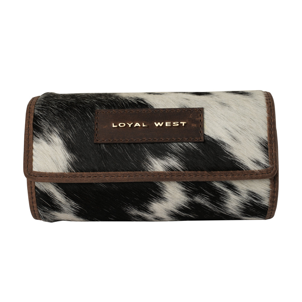 Canyon Travel Jewellery Case - Black & White Cowhide - Unique in Style and Utility