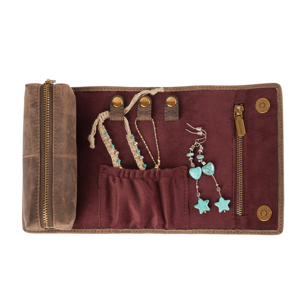 Canyon Travel Jewellery Case - Black & White Cowhide - Unique in Style and Utility