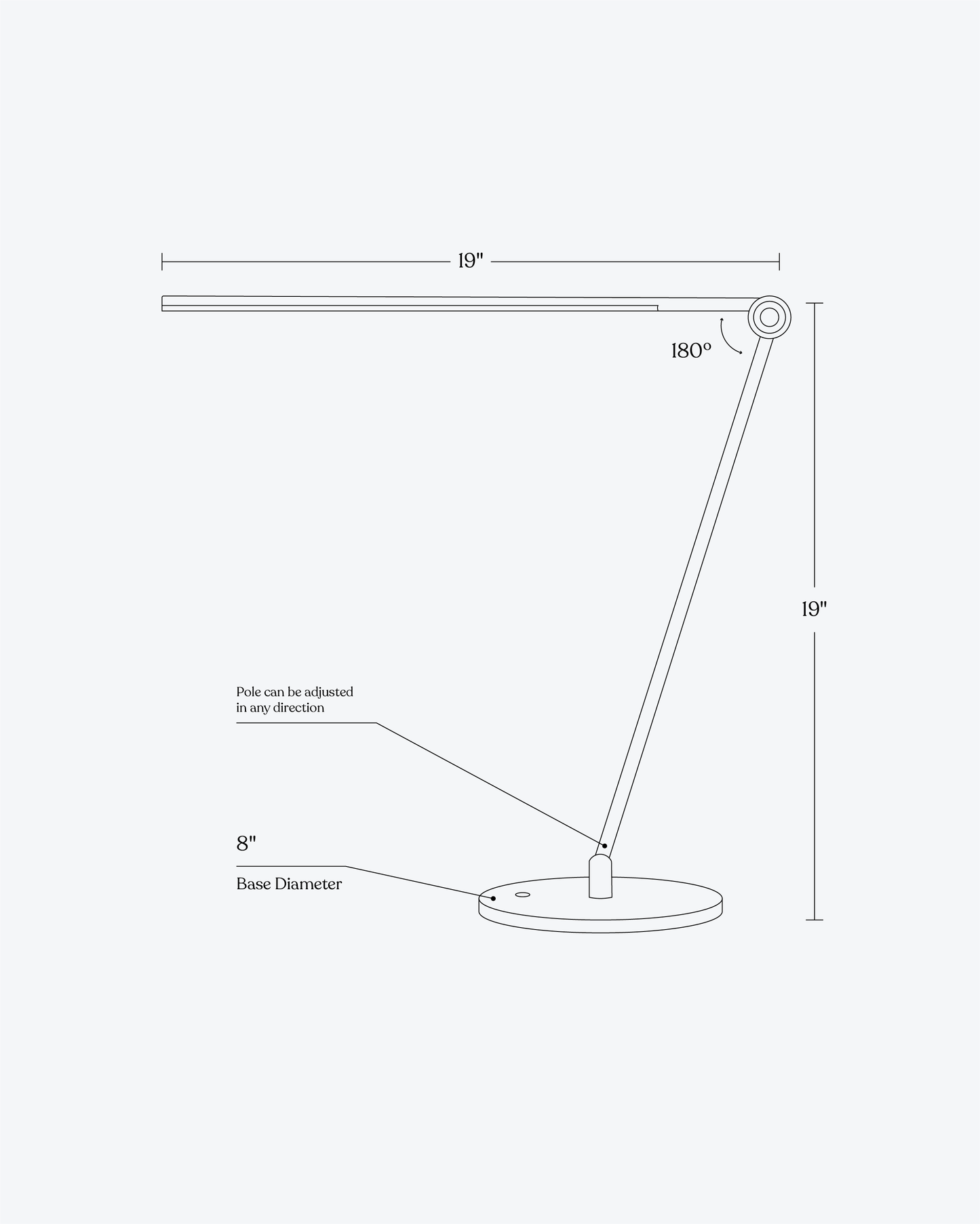 Clean Minimalist LED Lamp - Fully Adjustable - In Black, Brass, and Green