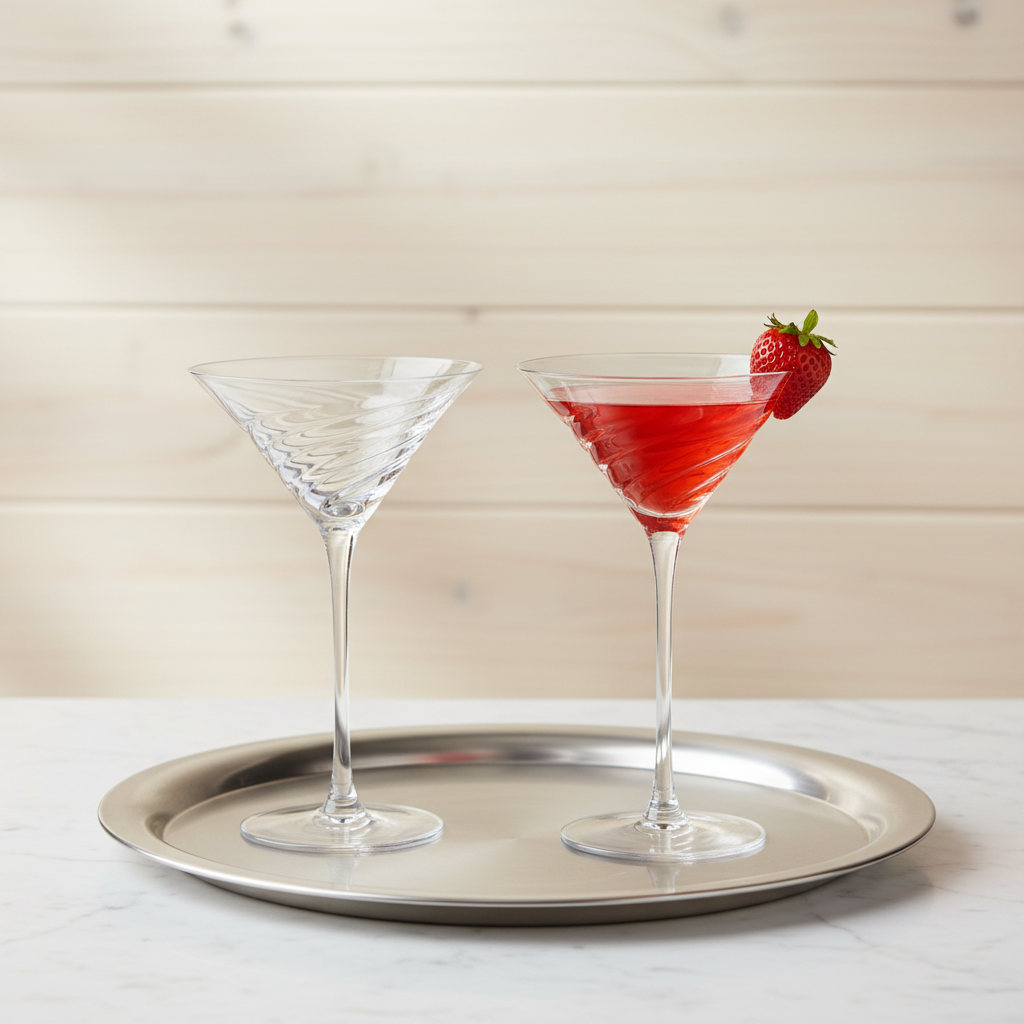 Sophisticated Vortex Crystal Martini Glasses – Set of 2 to enhance all your cocktails!