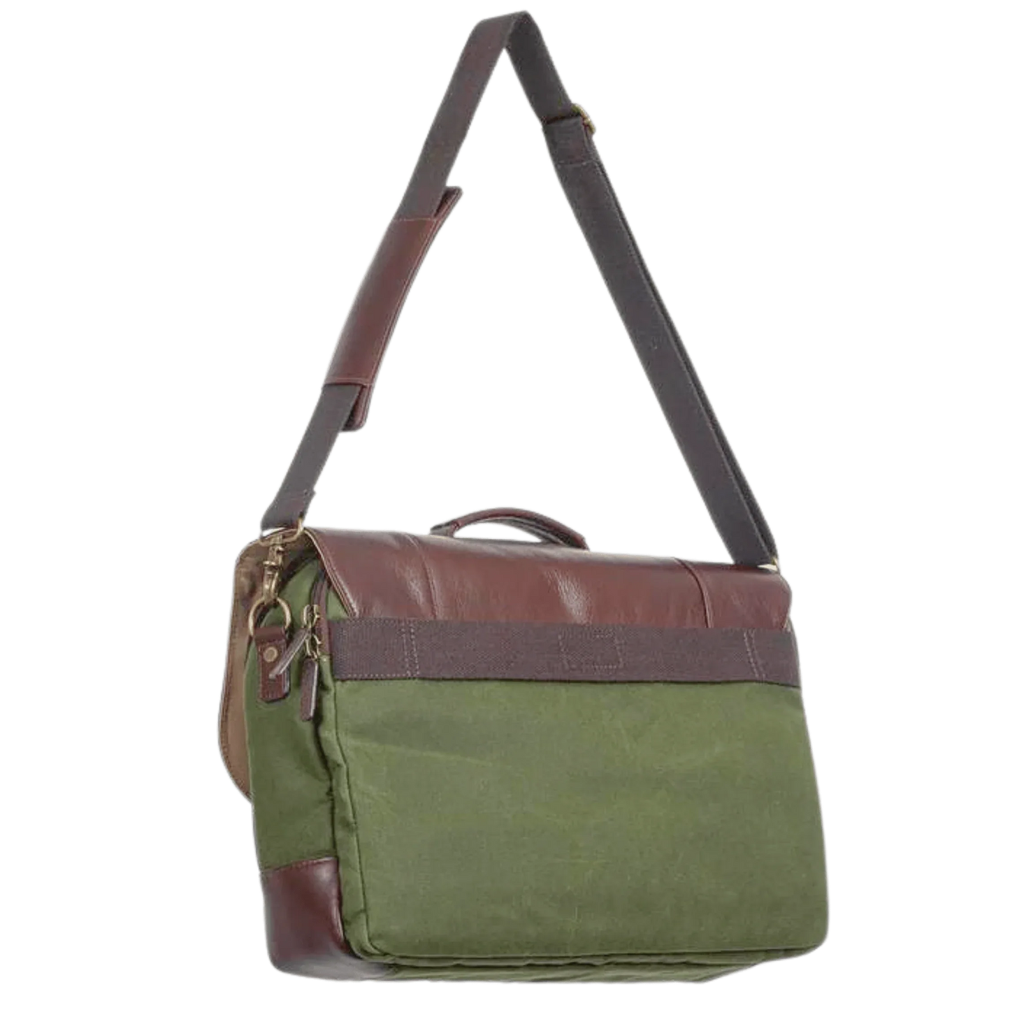 16" Waxed Canvas and Leather Laptop Messenger Bag - Casual Comfort and Style
