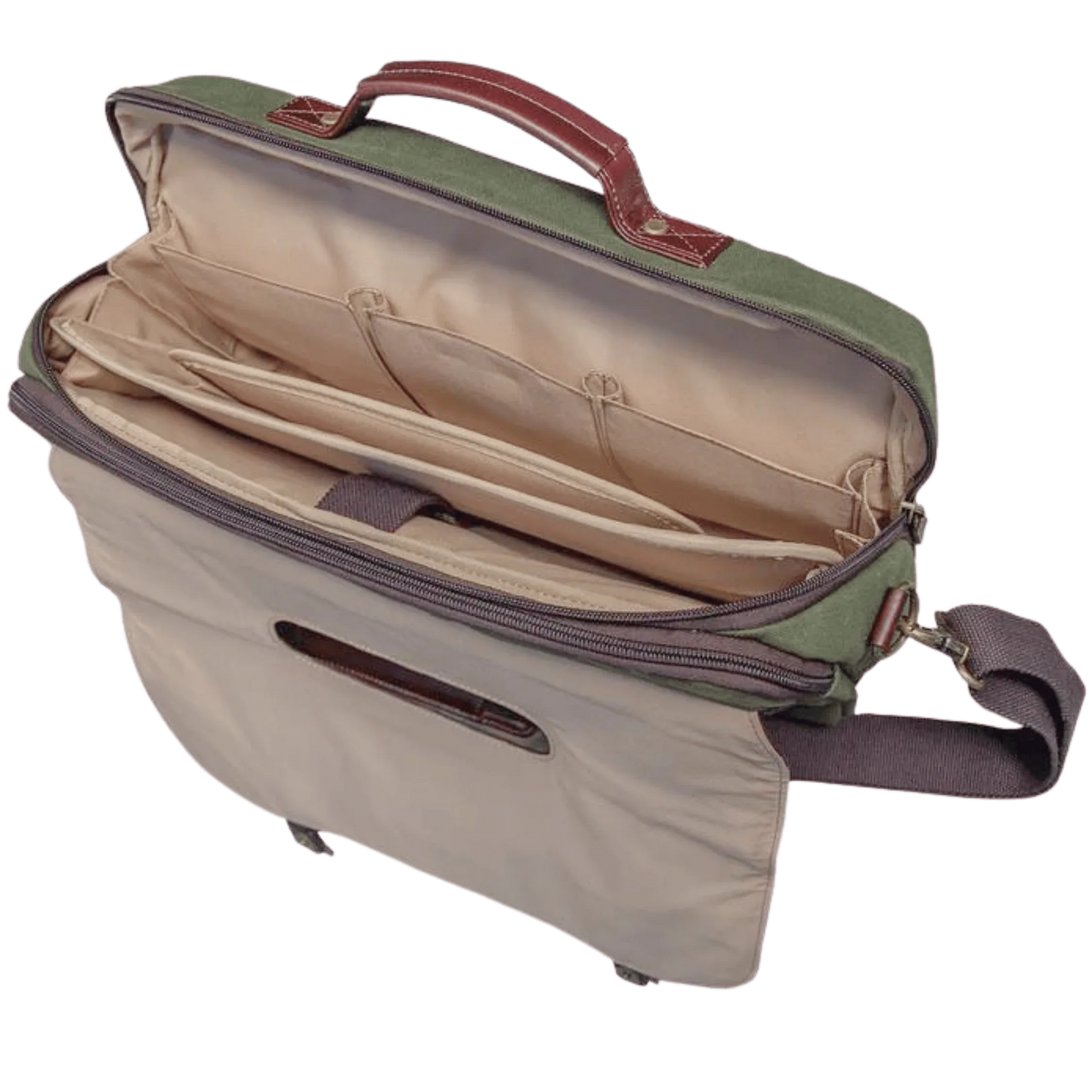 16" Waxed Canvas and Leather Laptop Messenger Bag - Casual Comfort and Style