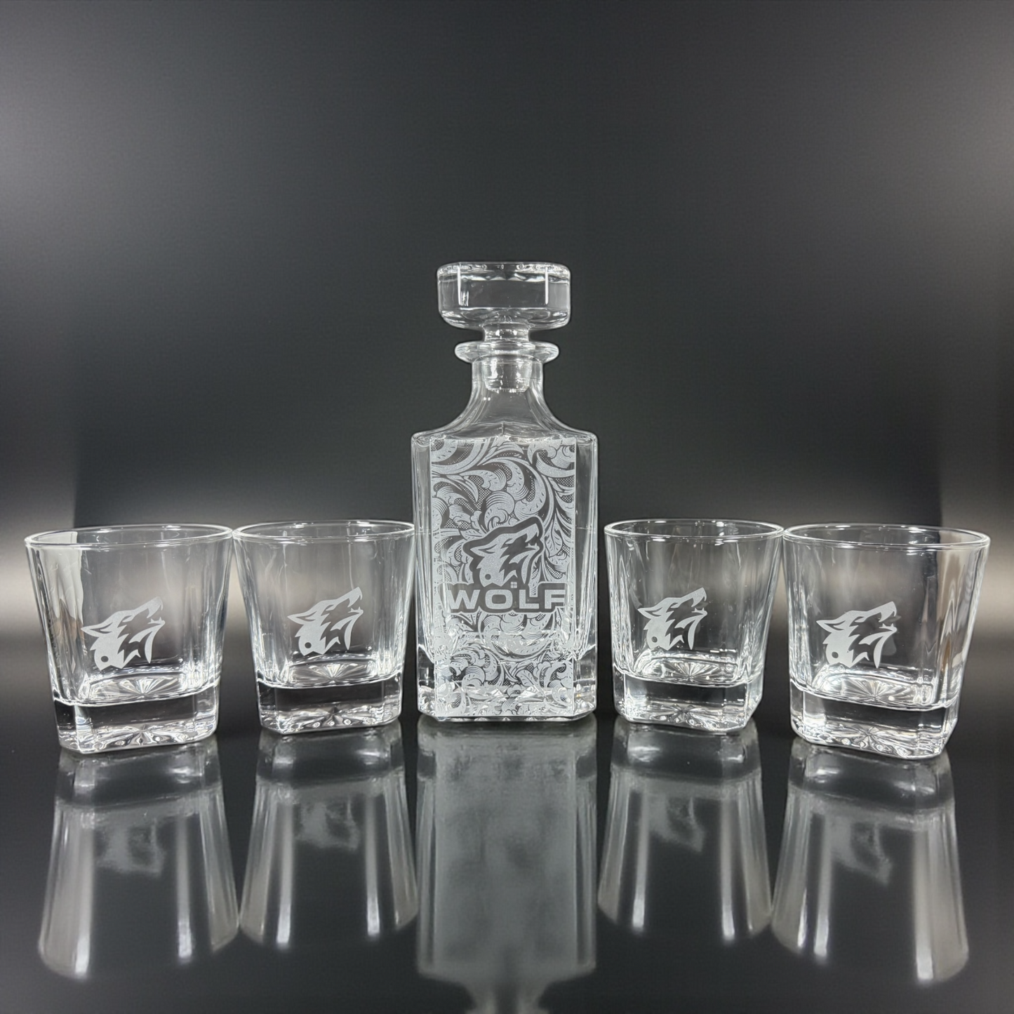 Whiskey Decanter Set Custom Laser Engraved - Customize Your Own Bar - A Terrific Gift