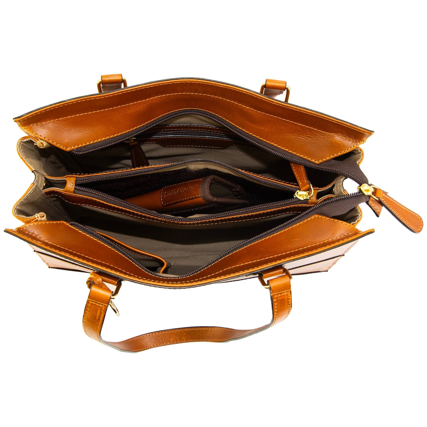 S&W Structured Leather Handbag - 3 Colors - Subtle CCW Compartment