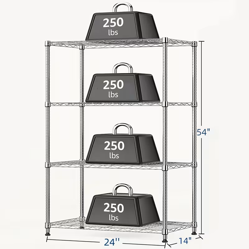 Adjustable Wire Shelving Racks - Multi Sizes -3/4/5/6/7/8 Tier Storage Shelves