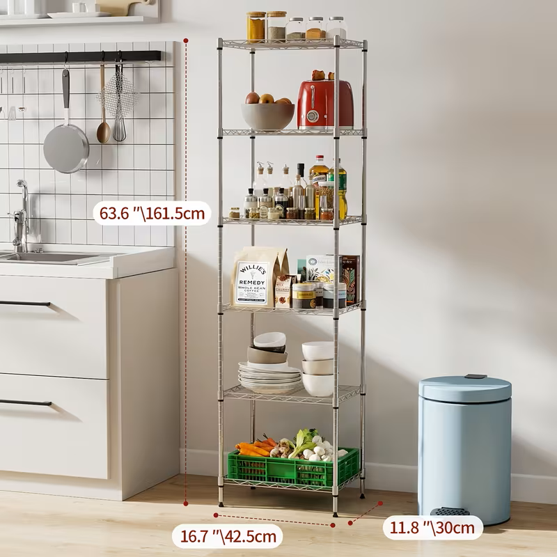 Adjustable Wire Shelving Racks - Multi Sizes -3/4/5/6/7/8 Tier Storage Shelves