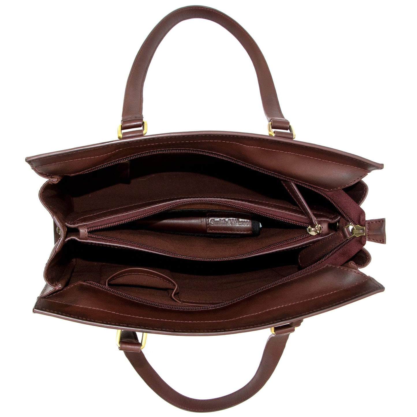 S&W Structured Leather Handbag - 3 Colors - Subtle CCW Compartment