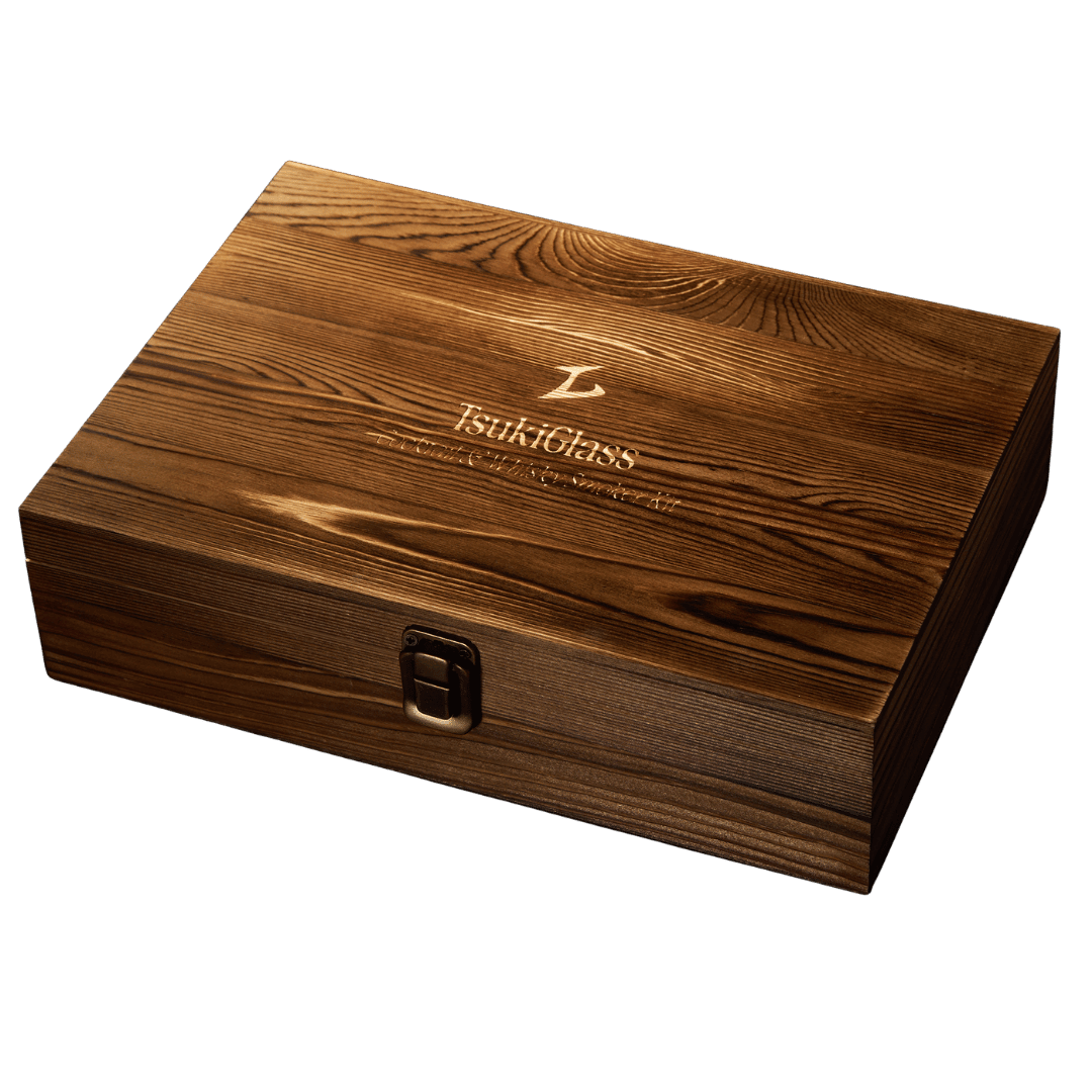 Tsuki Smoker Kit w/ Torch -  For Whisky & Cocktails - Just Smoker Kit, or w/ 2 or 4 Hoshi Glasses