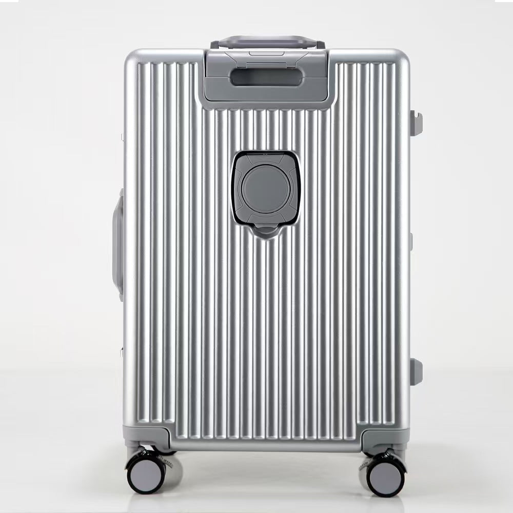 Hi-Tech, Retro Look Luggage  - 6 Colors - Aluminum-Framed Carry-On, Battery Hookup, Cup Holder and Spinner Wheels