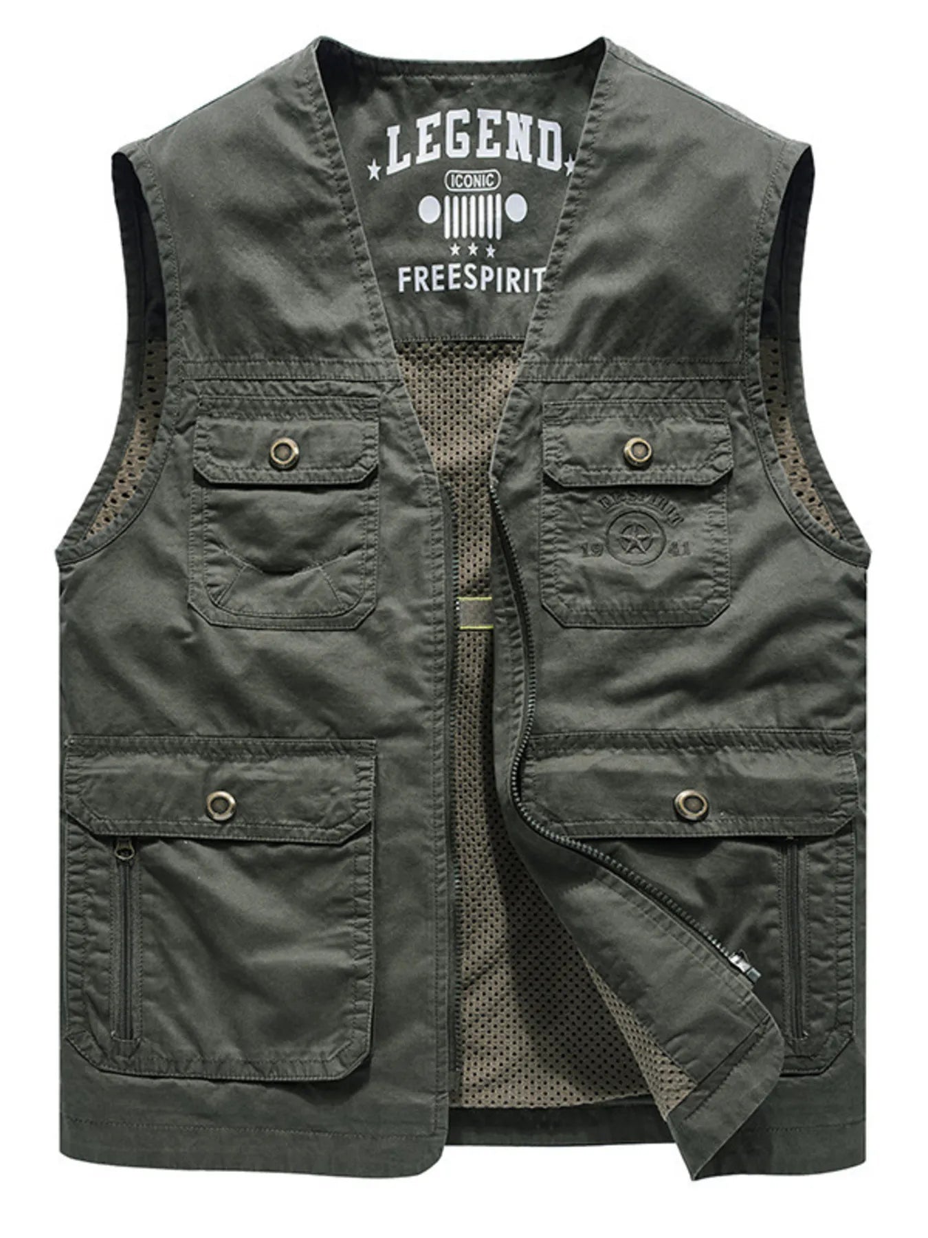 Men's Plus Size Casual Multi-Pocket Outdoor Vest