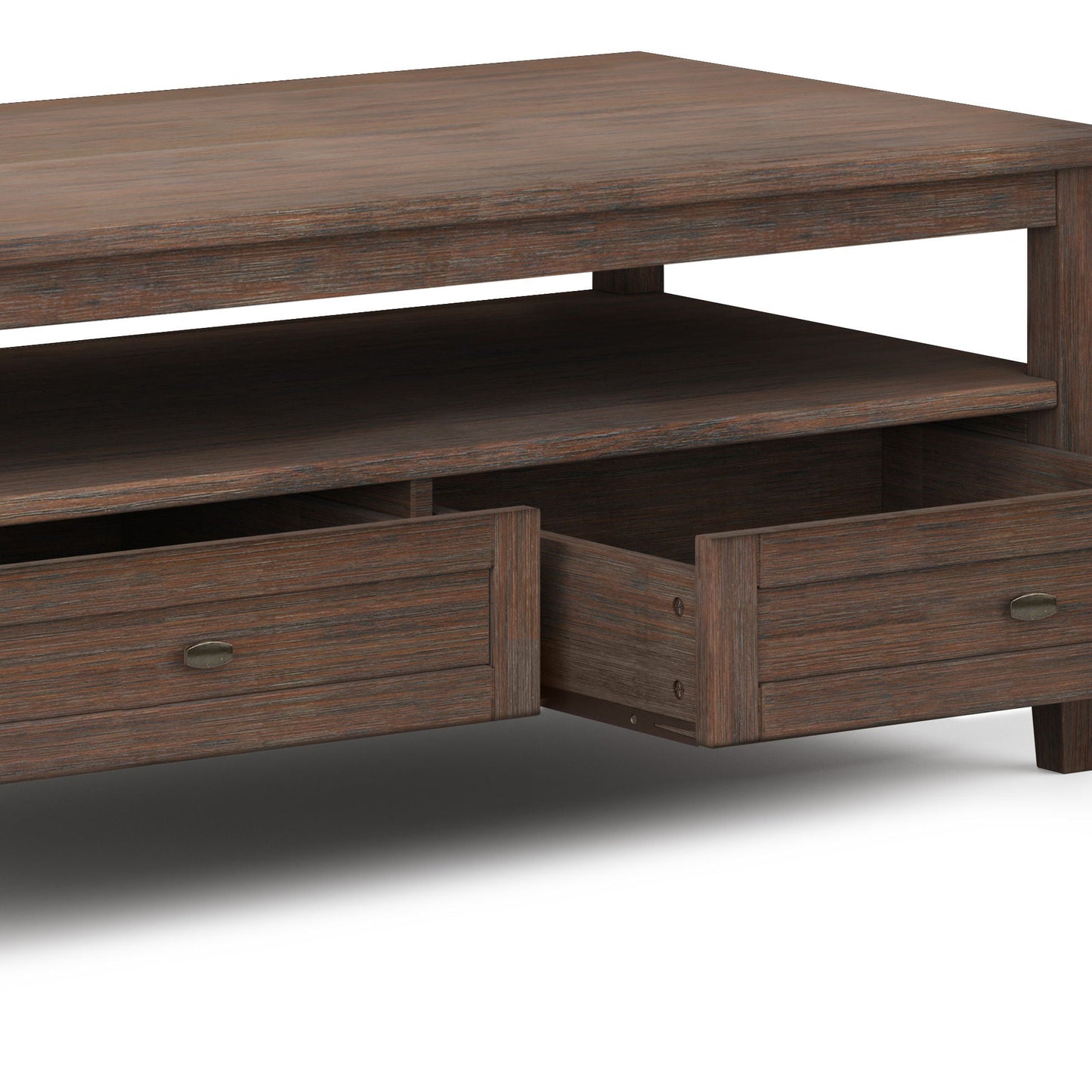 Classic Shaker Coffee Table in 2 Shades of Brown - Solid Wood - Easy Assembly