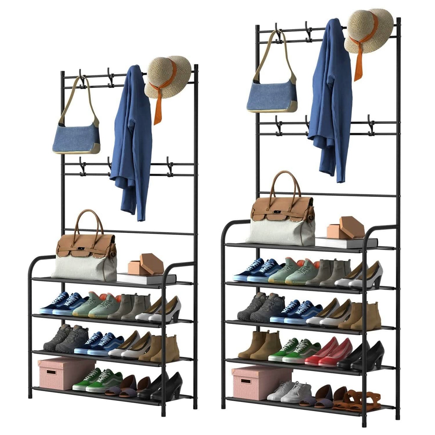 Entryway Coat Hat Rack Shoe Storage Shelf - 2 Sizes
