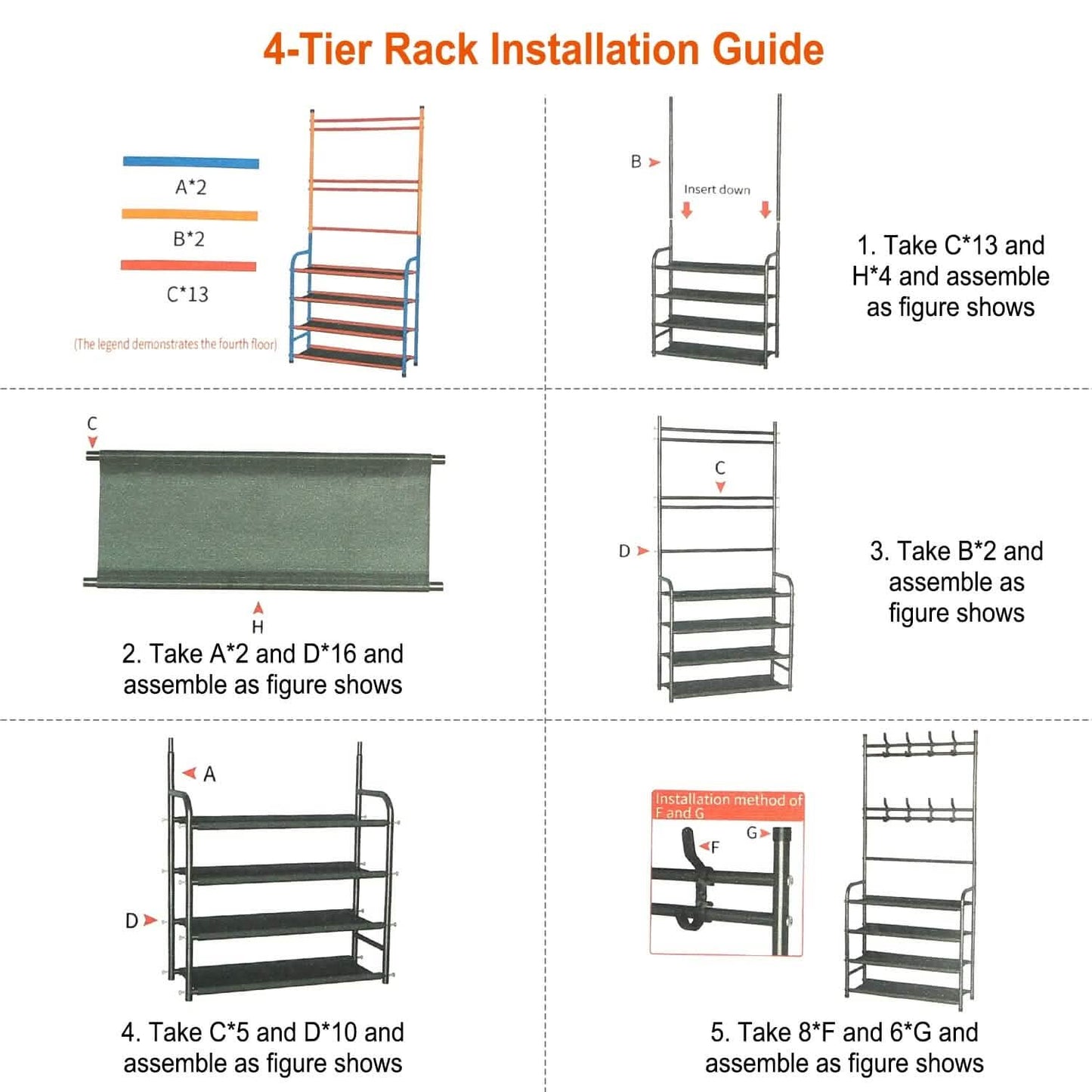 Entryway Coat Hat Rack Shoe Storage Shelf - 2 Sizes