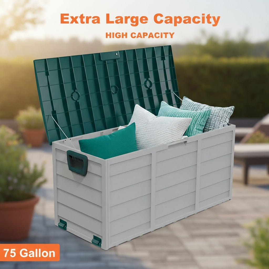 Heavy-Duty Outdoor Deck Boxes – Waterproof Patio Storage Boxes with Hinged Lid, Lockable & Easy Assembly (35 to 200 Gallon Sizes)