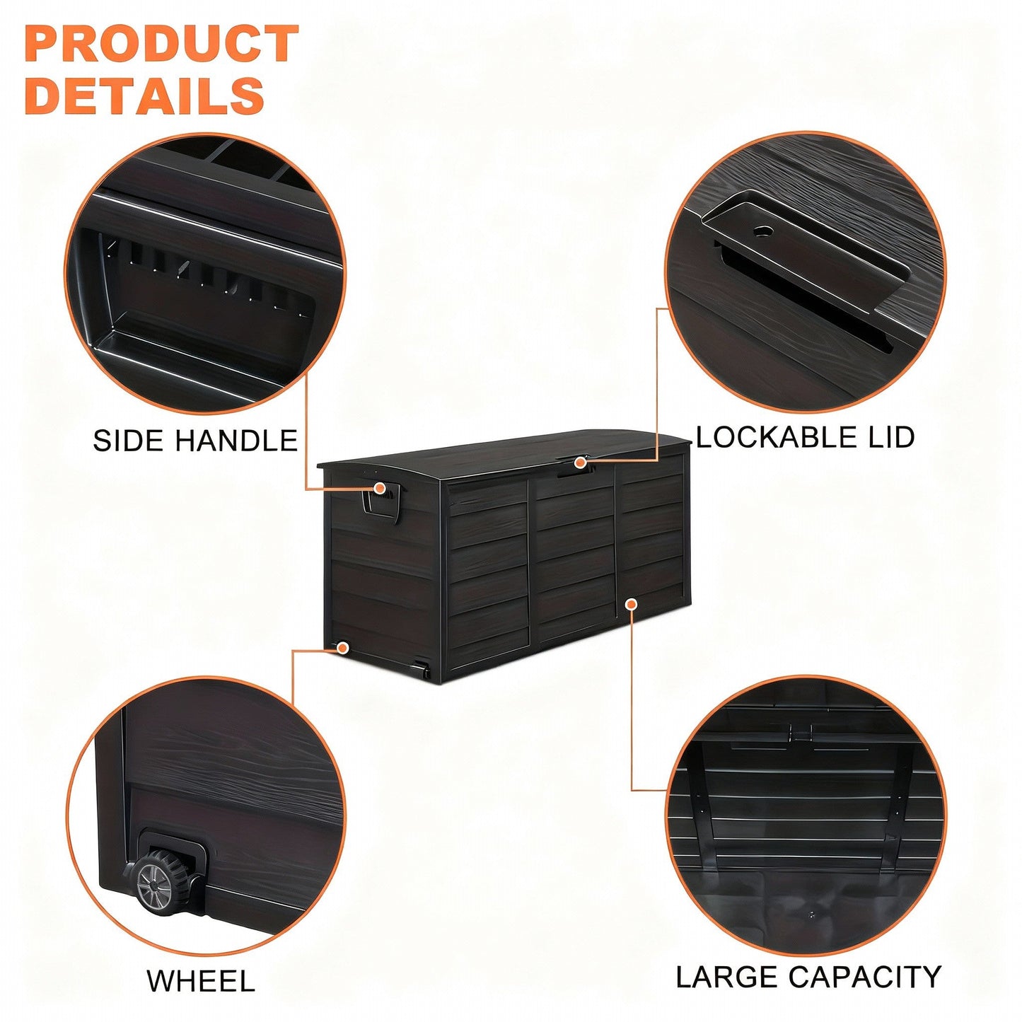 Heavy-Duty Outdoor Deck Boxes – Waterproof Patio Storage Boxes with Hinged Lid, Lockable & Easy Assembly (35 to 200 Gallon Sizes)