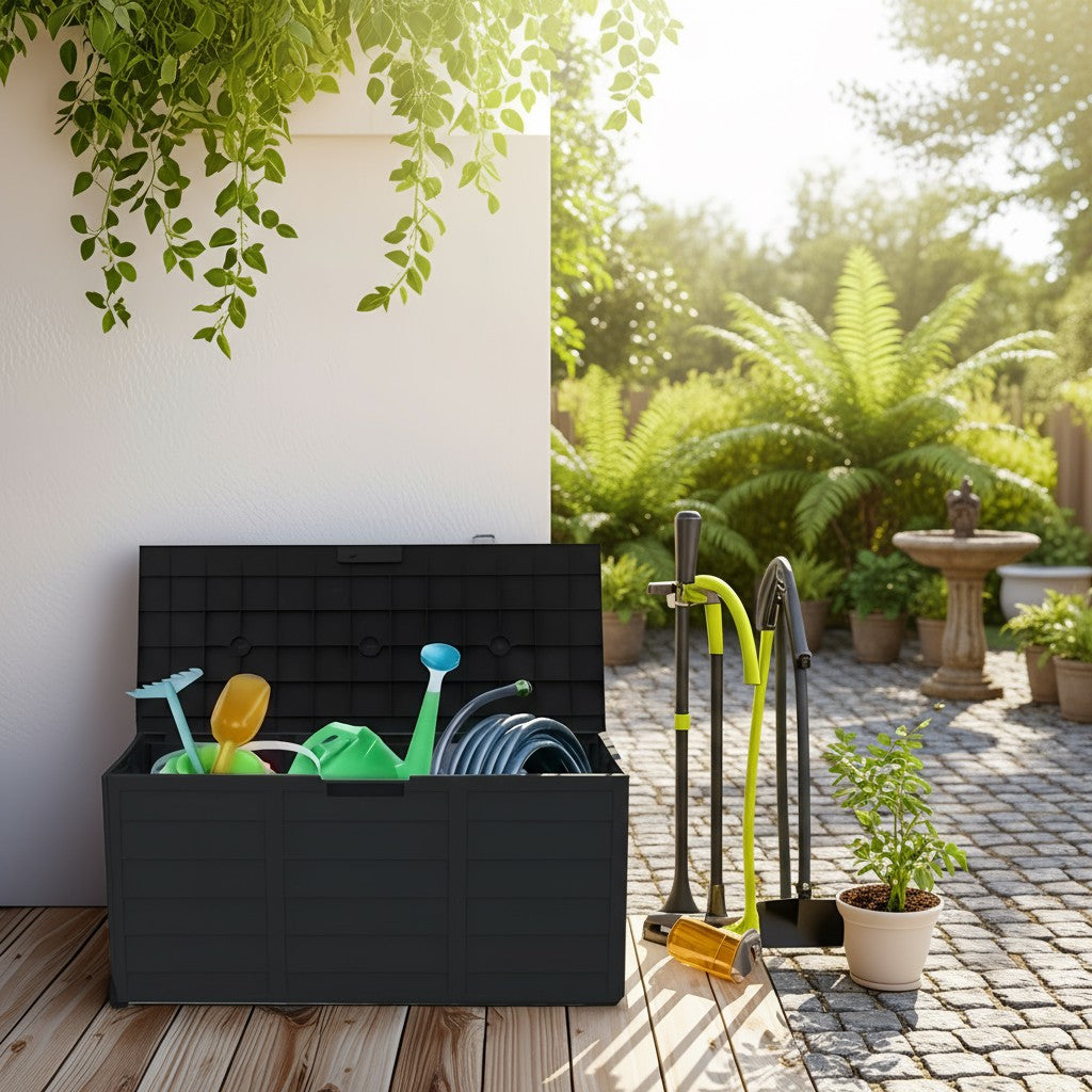 Heavy-Duty Outdoor Deck Boxes – Waterproof Patio Storage Boxes with Hinged Lid, Lockable & Easy Assembly (35 to 200 Gallon Sizes)