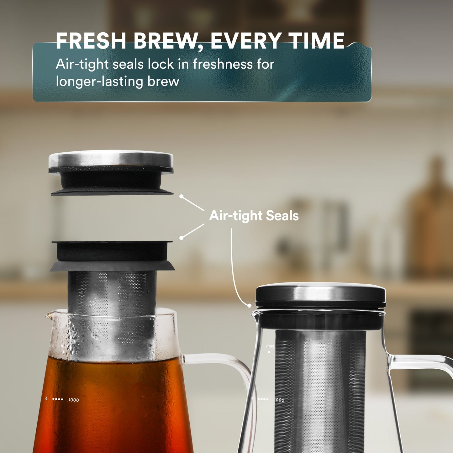 Cold Brew Maker - Convenient, Environmental, Perfect Flavor - 2 sizes to fit your fridge.