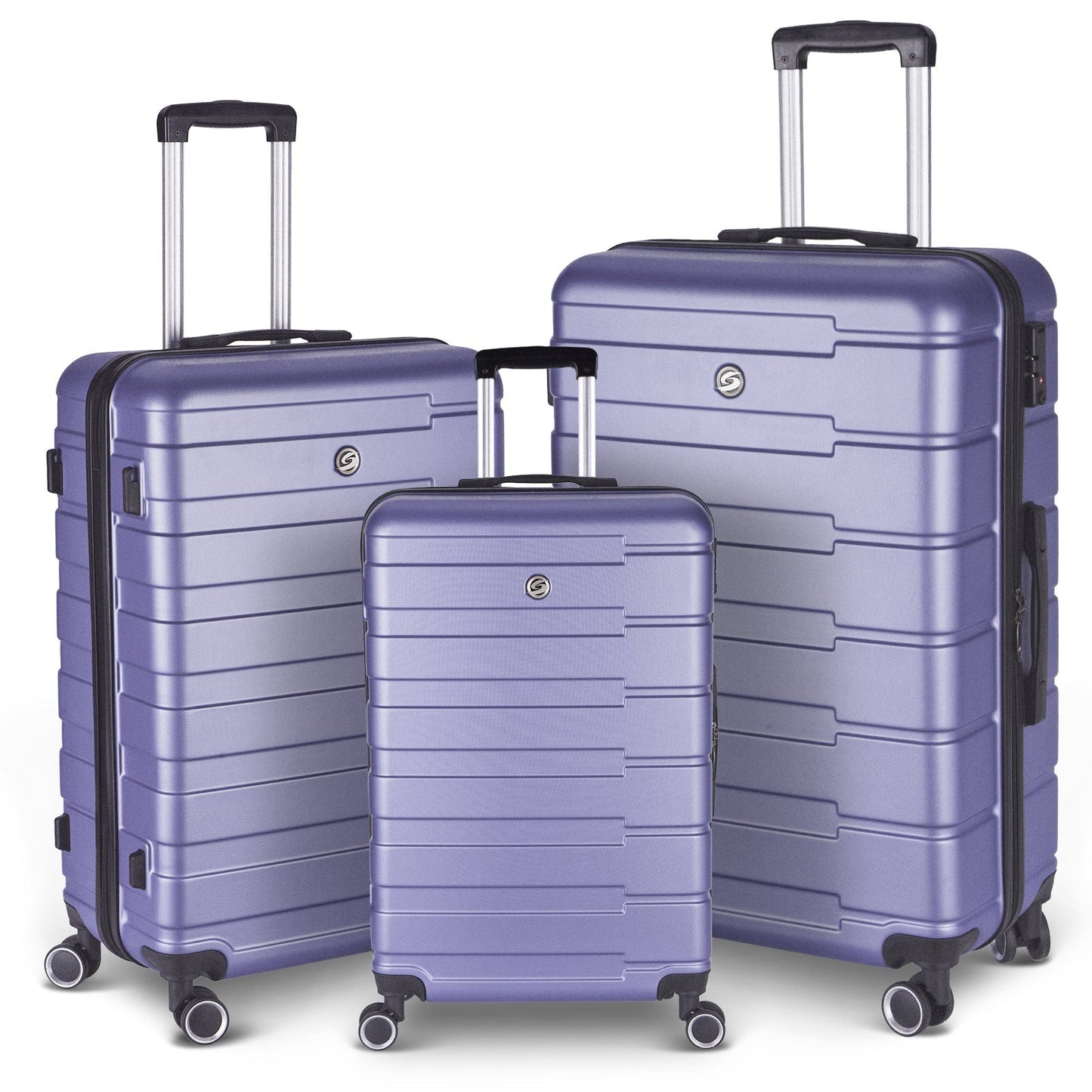 3 Piece Lavender Purple Luggage Set - Bright and Durable with Spinner Wheels 20"/24"/28"