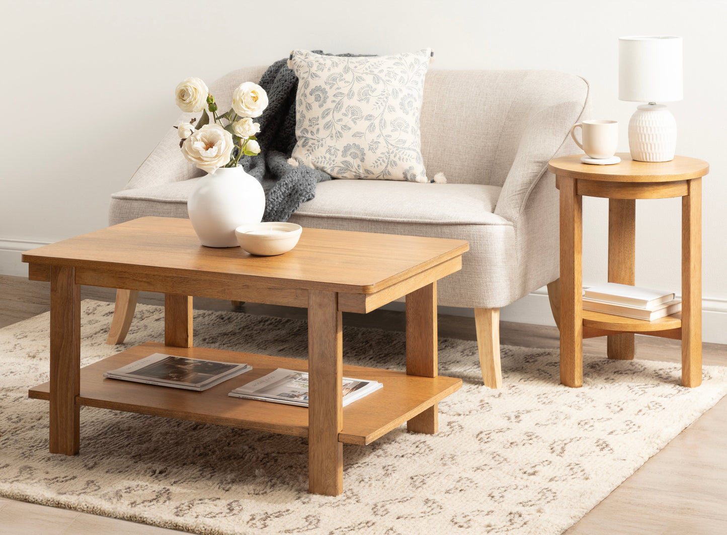 Sophisticated Rectangle Coffee Table in 3 Finishes - Solid and Engineered Wood - Easy Assembly