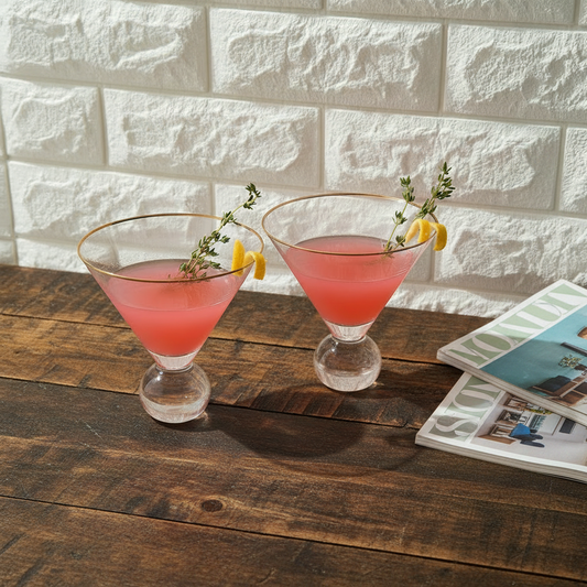 Contemporary Proposta Martini Cocktail Glassware - Set of 2
