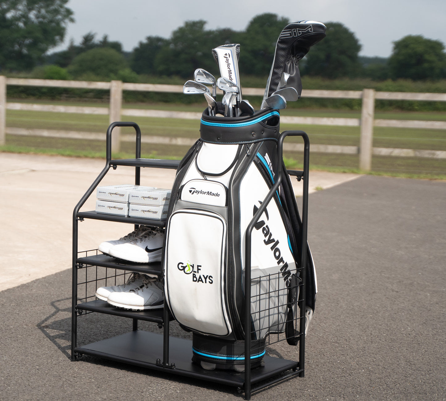 GolfBays Single Bag Display Storage Organiser - Keep your Golf Gear under control