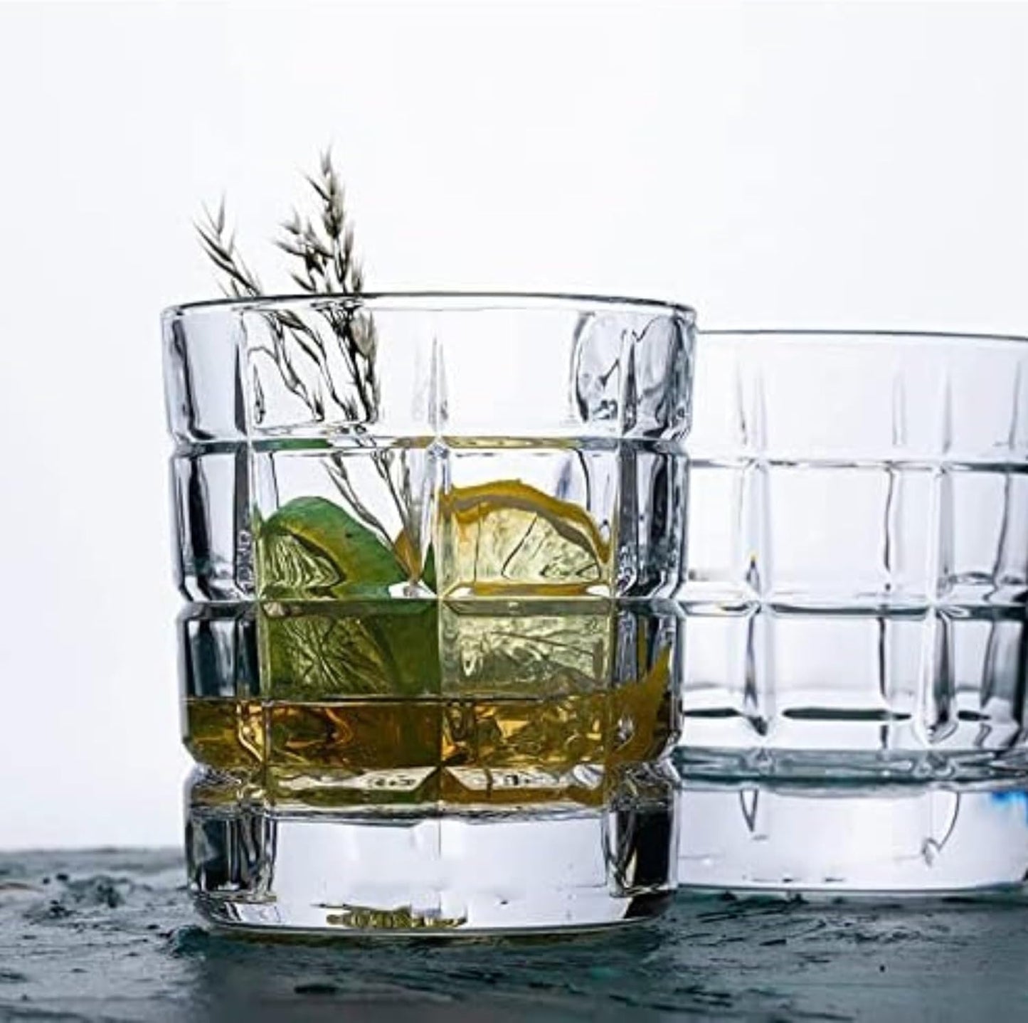 Premium Whiskey or Scotch Glasses - Set of 2 with Whiskey Stones, Coasters, Spout and Ice Tongs