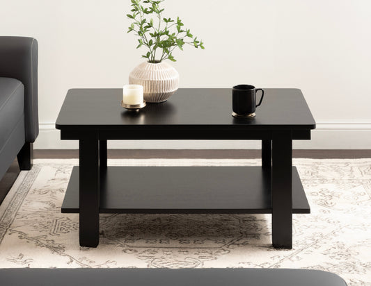 Sophisticated Rectangle Coffee Table in 3 Finishes - Solid and Engineered Wood - Easy Assembly